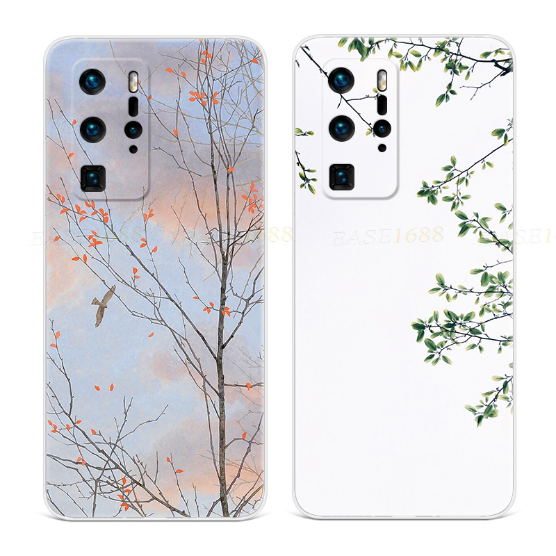 简约树枝适用华为p30手机壳P60P50p40p20pro+文艺小清新p9p10plus冷淡风女款软e十art 3C数码配件 手机保护套/壳 原图主图