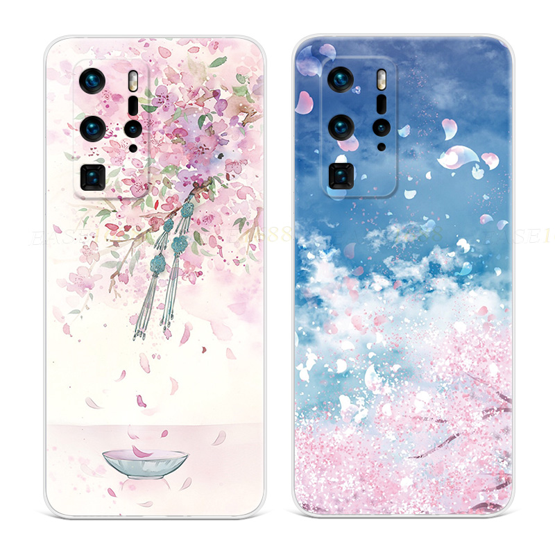 唯美日系樱花适用华为p60手机壳P50p40p30p20pro+文艺p9p10plus小清新插画女款软e十art-封面