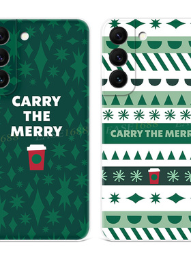圣诞节日限定适用三星s22手机壳s24/s23ultra绿色s21+小清新s20fe文艺s30plus趣味女款超薄软十