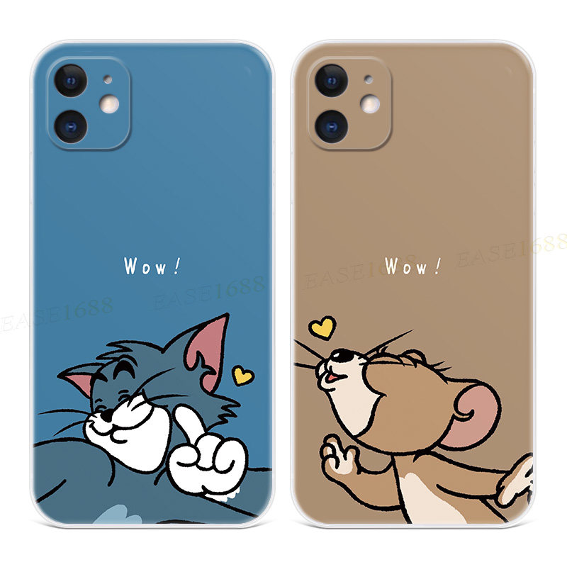 猫和老鼠适用iPhone11苹果12手机壳17air/16/15/14/13/7/8/6plus爱心情侣XR可爱promax卡通xsmax女款软se