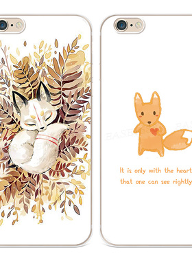 可爱小狐狸适用iPhone13苹果7plus手机壳6s8卡通14promax女款软se第二2三3代六七八