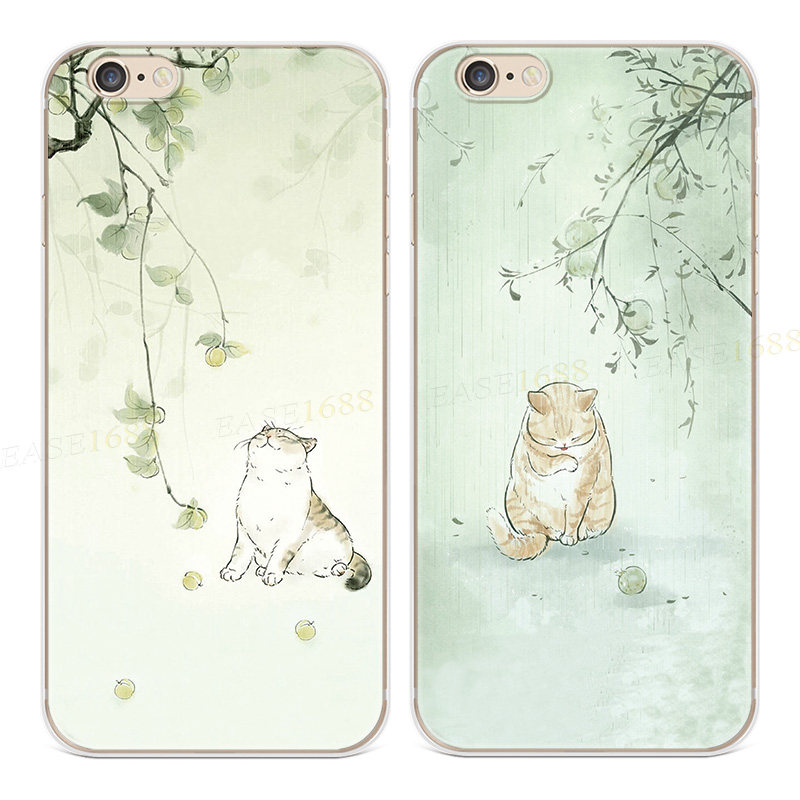 可爱小猫咪适用iphone13苹果8plus手机壳14promax女款6/6s文艺7小清新se第二2三3代六七八十四