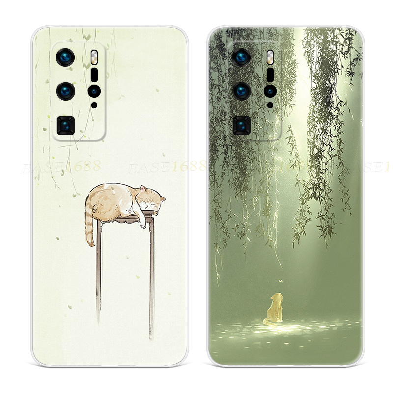 可爱猫咪适用华为P60手机壳P50p40p30P20pro+中国风简约P10p9plus文艺小清新卡通女款软e十art-封面