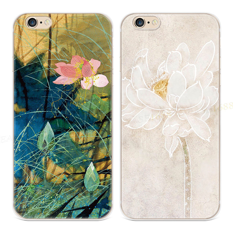 高贵荷花适用苹果8plus手机壳iPhone7典雅14/13promax中国风复古se第2/3代,3C数码配件,手机保护套/壳,淘宝优惠券,粉丝福利购,淘宝优惠卷