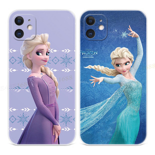 可爱公主xr适用iPhone11苹果12手机壳17Air/15plus艾莎xsmax爱莎16promax冰雪奇缘mini卡通xs女款迷你新款软