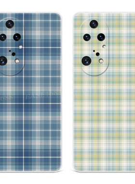 蓝色格子适用华为荣耀x30手机壳x40i绿色x20se格纹x10max小清新p50pro文艺9x8x7x8c7a女款轻薄软e