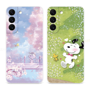 s24 A54plus文艺女款 s23ultra可爱s21 A55 EDGE软 卡通s20fe小清新A56 樱花史努比适用三星s22手机壳s25