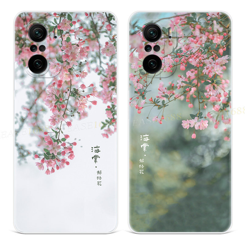 文艺海棠花适用小米红米k90手机壳k80k70k60k50k40pro+s电竞max至尊版小清新文艺简约女款软
