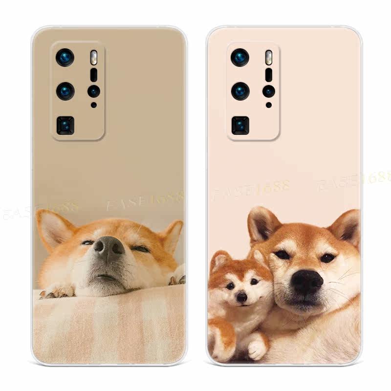 无奈的柴犬适用华为p60手机壳P50p40p30p20pro+可爱p10p9plus搞怪卡通萌宠女款软e十art