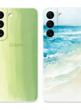 渐变海浪适用三星s22手机壳s25/s24/s23ultra文艺s21+简约s20fe绿色小清新A56/A55/A54plus女款edge轻薄软十