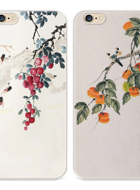荔枝寓意适用iPhone8plus苹果X手机壳6s7复古xsmax文艺XR女款软se第二2三3代六七八