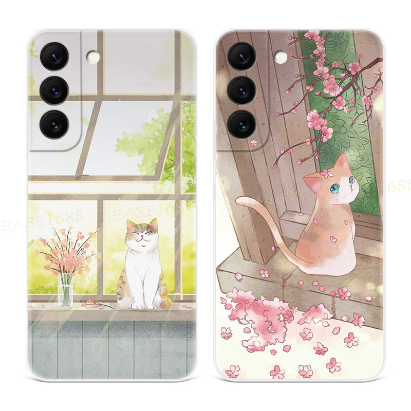 文艺猫咪适用三星系列手机壳