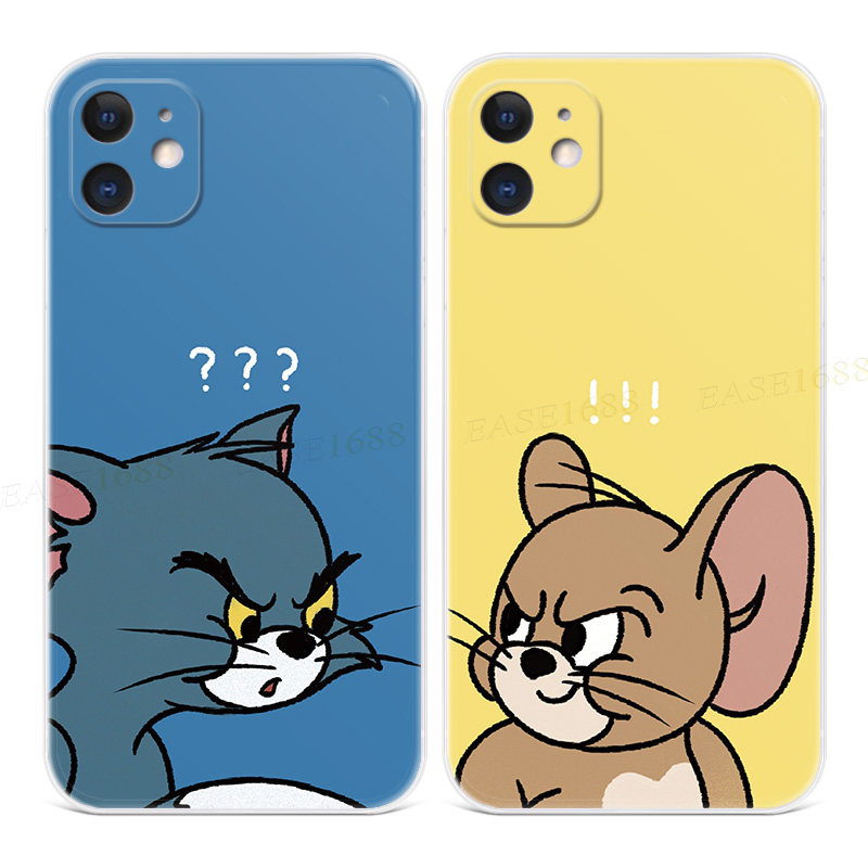 可爱情侣适用iPhone11苹果12手机壳17/16/15/14/13Air杰瑞7/8/6plus卡通XSmax汤姆promax猫和老鼠XR女款软