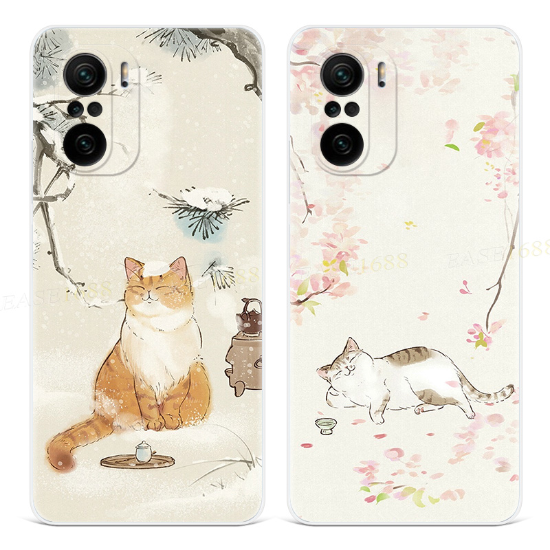 复古猫咪适用红米K系列手机壳