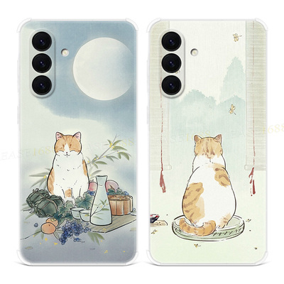 古风小猫咪适用三星A56手机壳A55A54A53A52A36A35A34A33A26A16A15A14A06中国风文艺可爱古典复古女款软
