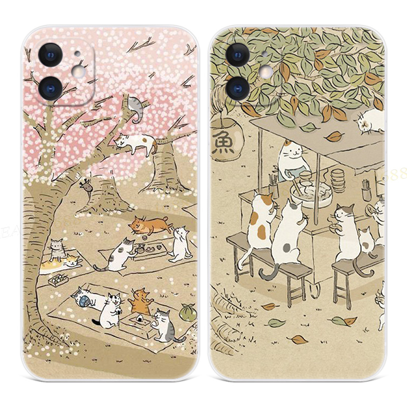 可爱樱花猫咪苹果iphone手机壳