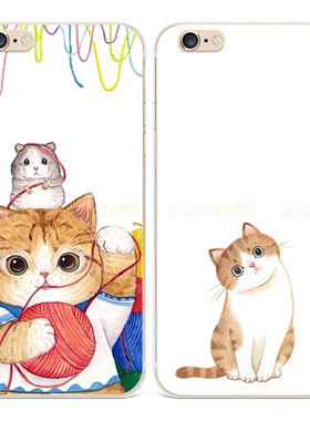 线团猫咪XR适用iPhone8plus苹果13手机壳14promax女款6s7可爱se第二2三3代六七八十四