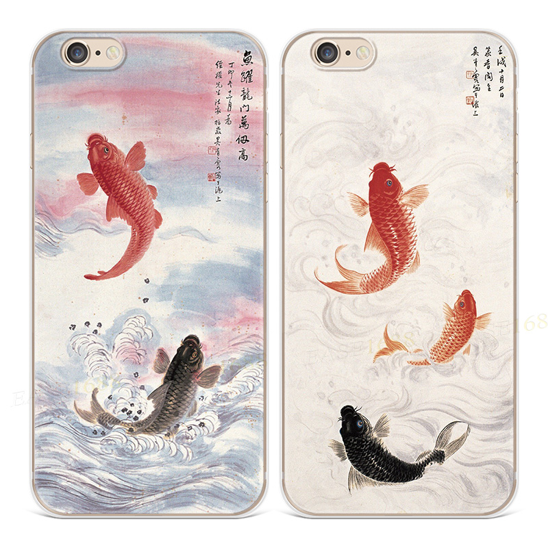 复古鱼跃龙门便化龙苹果手机壳