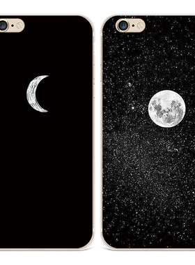 星星月亮XR适用iPhone13苹果8plus手机壳6s7情侣14promax低调5se第一1二2三3代五六七八十四简约