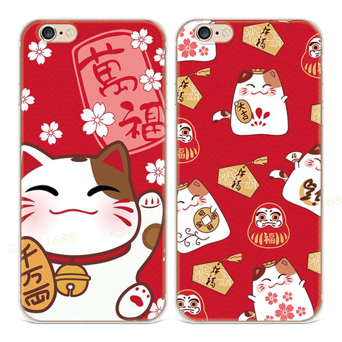 招财猫XR适用iPhone13苹果8plus手机壳6s女款7可爱14promax新蛇年SE第二2三3代六七八十四