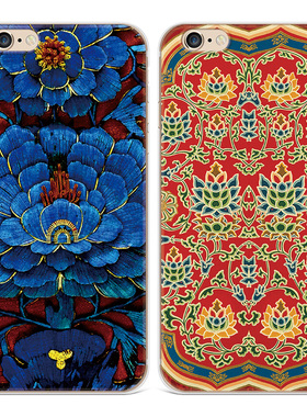古典花纹XR适用iPhone13苹果8plus手机壳6S7中国风14promax文艺女款软SE第二2三3代六七八