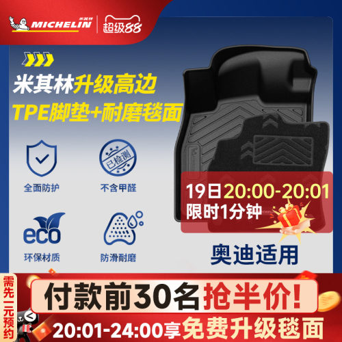 米其林奥迪车系专用全TPE脚垫