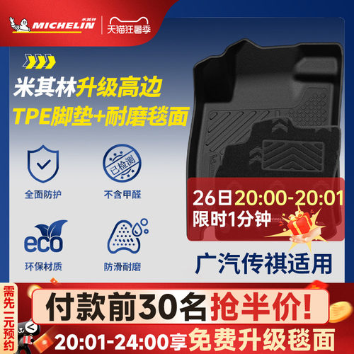 米其林全TPE脚垫适用于广汽