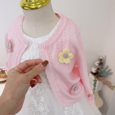 宝宝针织开衫薄外套女童空调衫