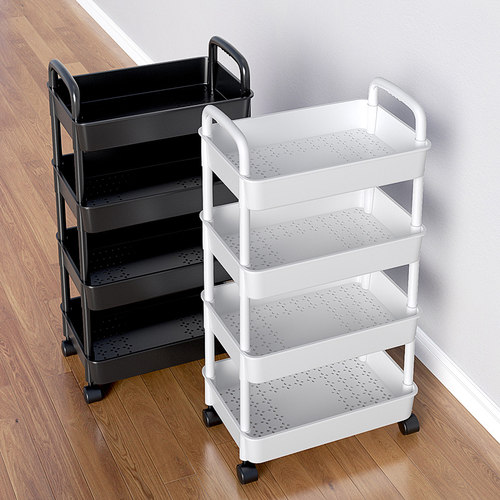小推车置物架厨房卧室多层婴儿零食落地移动浴室化妆室收纳置物架