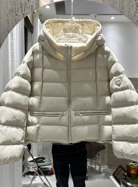 新爆款韩版连帽红色泡芙排骨羽绒服女短款90白鸭绒小个子保暖外套