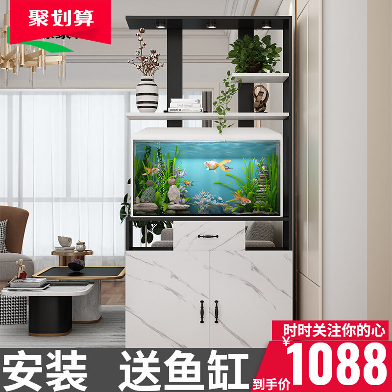隔断柜家用客厅餐k厅欧式简约现代入户玄关柜门厅柜屏风小型鱼缸
