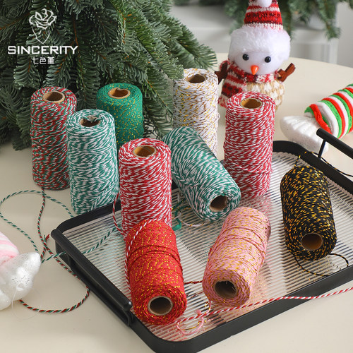 七色堇圣诞双色棉绳圣诞包装