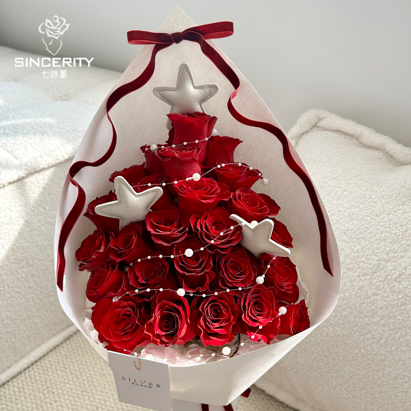 圣诞浪漫玫氛围感瑰花束