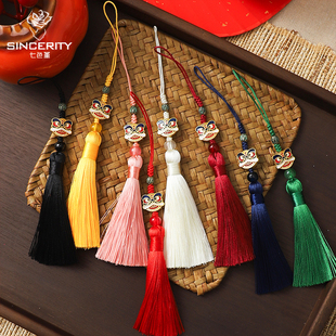 新年醒狮流苏挂件年宵福桶装饰搭配花店DIY材料花艺平安扣挂饰