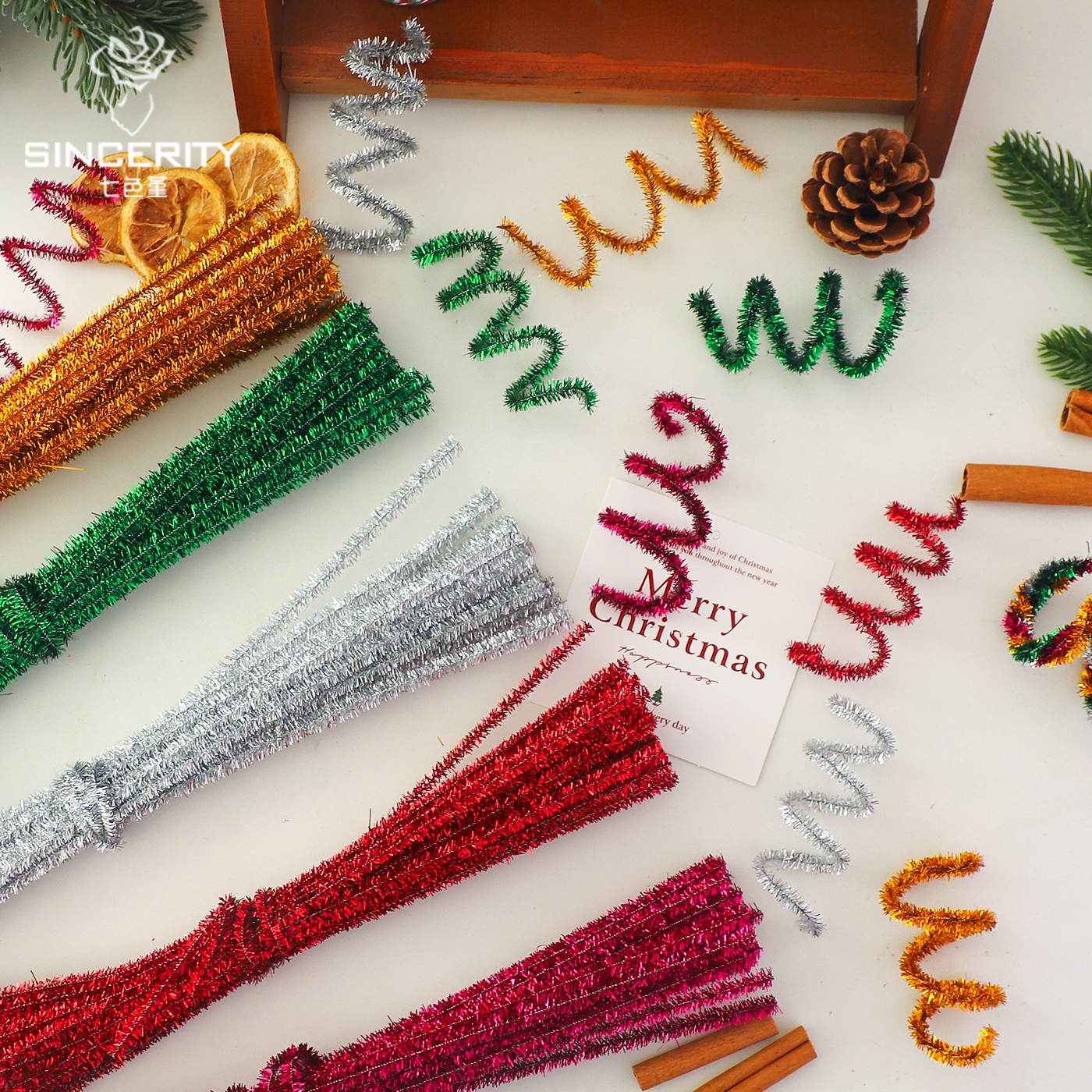 七色堇圣诞节金葱扭扭棒