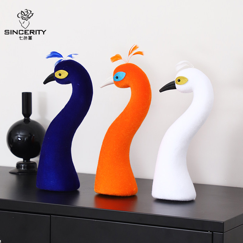 七色堇仿真孔雀头模型花艺婚车装饰配件网红开业花篮吉祥喜庆