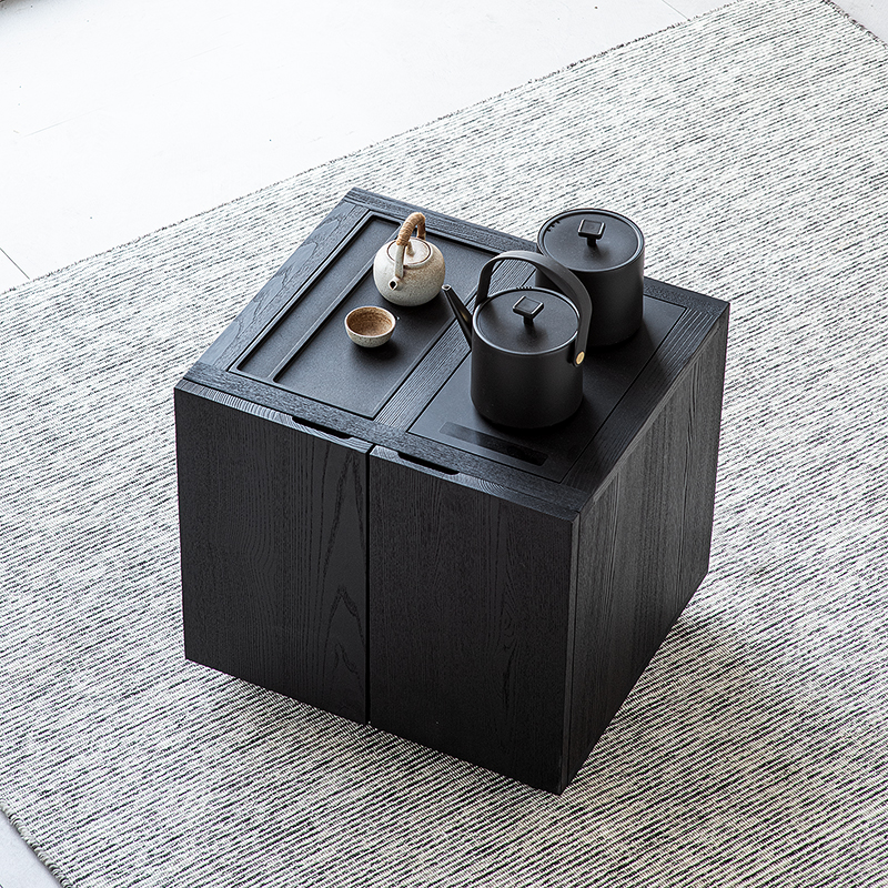 梦陇家居可移动边柜实木茶水柜