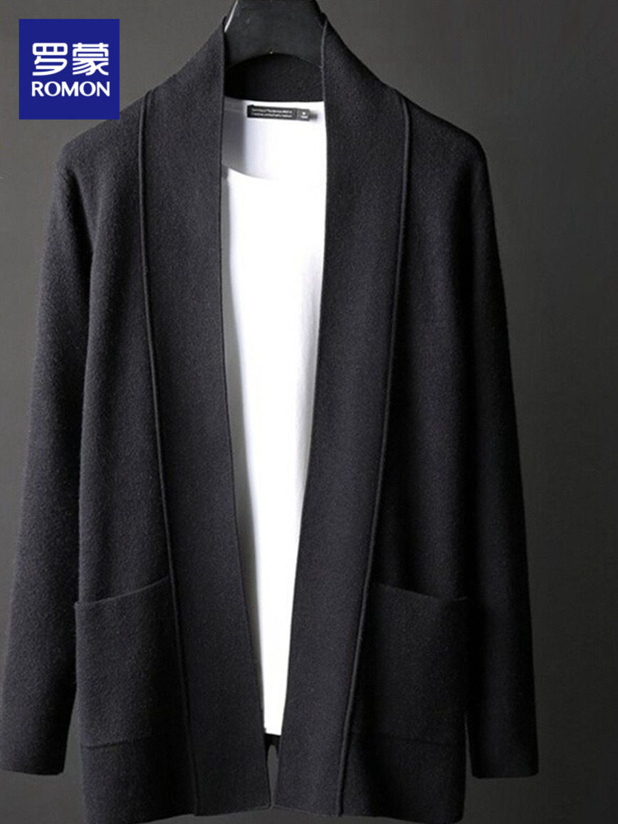 로몬 니트 가디건 남성 봄 가을 새로운 스타일 루즈한 트렌디한 다용도 아우터 스웨터 남성 캐주얼 재킷