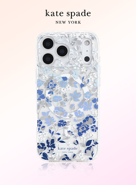 【苹果17新款】Kate Spade蓝色花圃适用苹果17promax磁吸手机壳清新花语系列适合iPhone17pm磁吸手机保护套