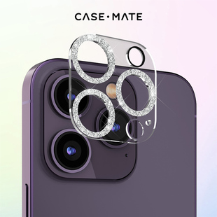 Pro Max CaseMate闪亮星尘手机镜头保护膜适用于苹果iPhone15 plus后摄像头钢化防刮花全包镜头膜闪钻