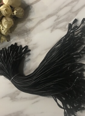 服装吊绳高档黑白蜡绳子弹头子母扣吊粒手穿吊牌绳吊牌线现货一捆