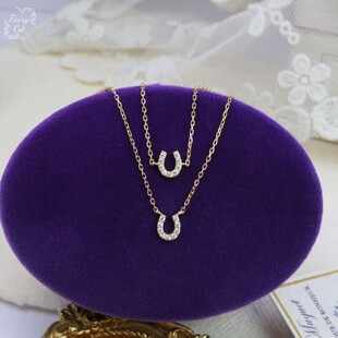 日系小众A家同款U形马蹄铁莫桑钻项链s925银饰璀璨满钻锁骨链手链