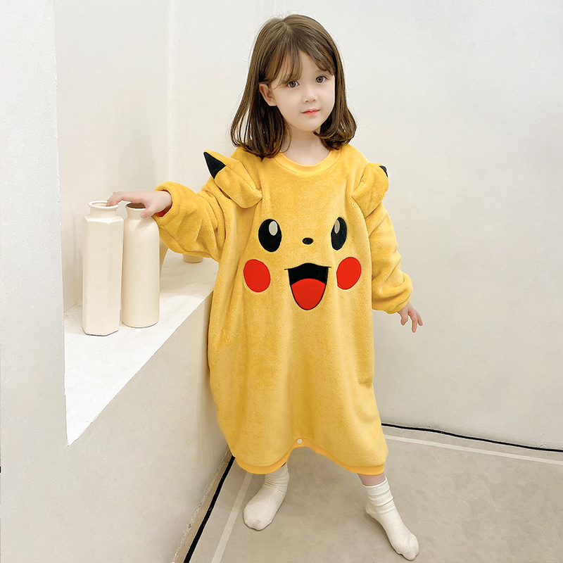 加厚保暖防踢被睡袍法兰绒