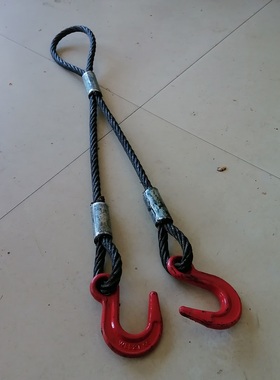 起重搬运钢丝绳索具一拖二挂钩卸扣吊装绳套工地车间维修吊车工具