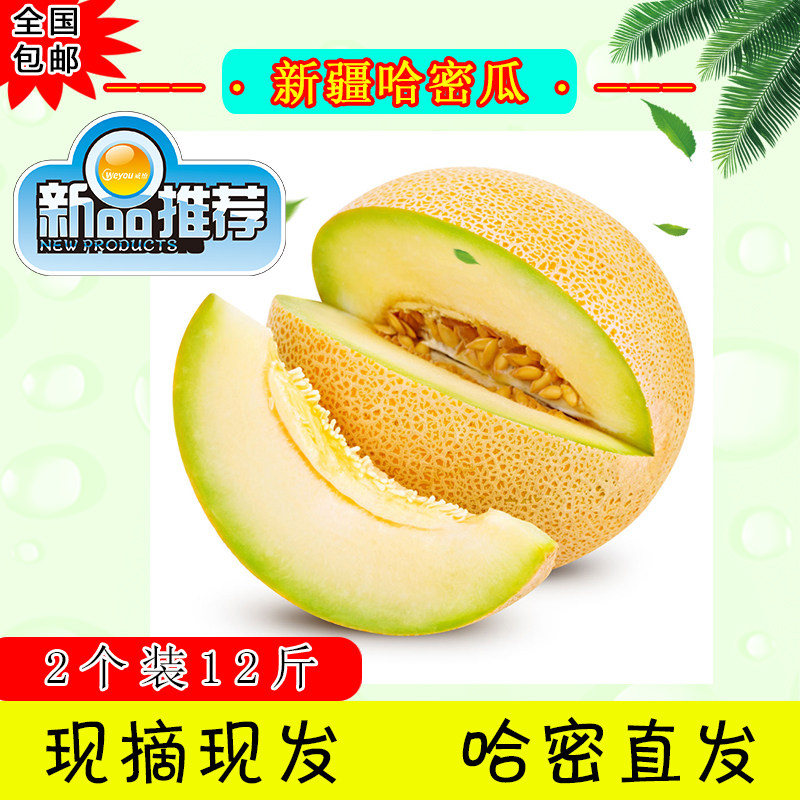 新疆哈密瓜新鲜水果一箱西州蜜瓜现摘现发特级包邮【原产地发货】
