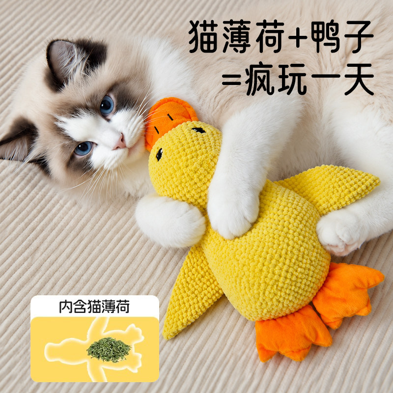 【猫薄荷+鸭子】猫咪毛绒玩具图片
