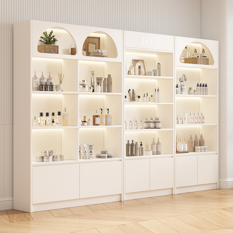 护肤化妆品产品展示柜美容院美甲陈列柜子多层母婴店饰品置物货架