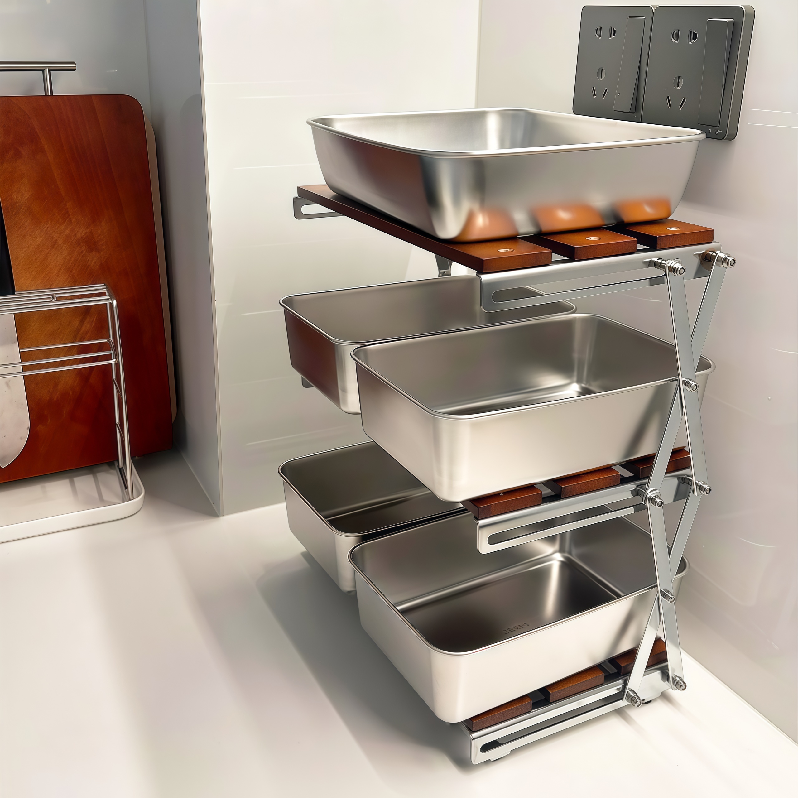 多功能不锈钢备菜盘置物