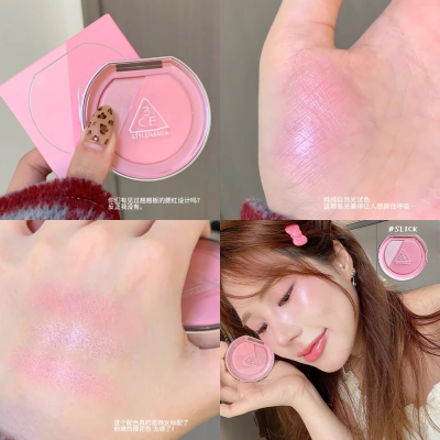 3CE腮红高光一体盘slick雨时落樱