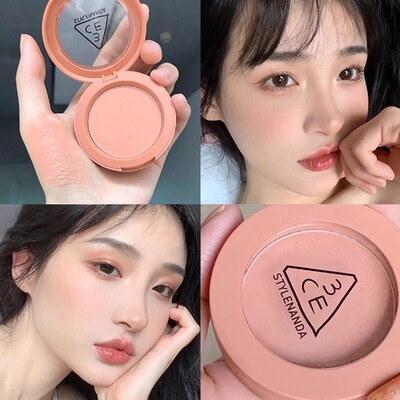 韩产 3CE单色腮红ROSE BEIGE蜜桃橘日常百搭活力元气减龄黄皮旧版